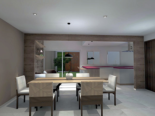 Render de Propuesta para Demodelacion de Casa residencial en el Fraccionamiento Residencil el Castaño en Metepec estado de mexico