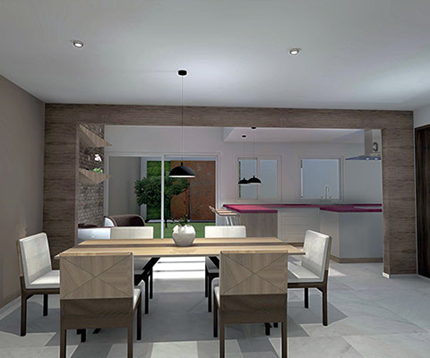 Render de Propuesta para Demodelacion de Casa residencial en el Fraccionamiento Residencil el Castaño en Metepec estado de mexico