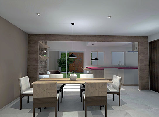 Render de Propuesta para Demodelacion de Casa residencial en el Fraccionamiento Residencil el Castaño en Metepec estado de mexico