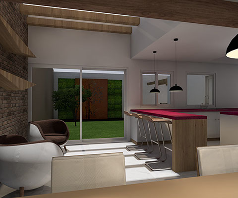 Render para propuesta de remodelacion de casa en fraccionamiento Residencial el castaño en metepec estado de mexico