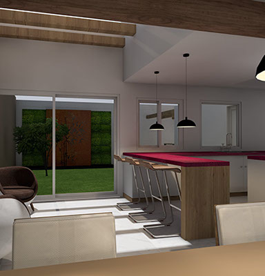 Render para propuesta de remodelacion de casa en fraccionamiento Residencial el castaño en metepec estado de mexico