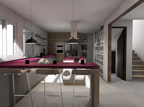 render propuesta para remodelacion en fraccionamiento sauces en metepec estado de mexico