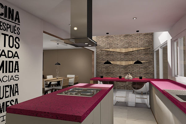 Render Propuesta para remodelacion en Fraccionamiento residencial el castaño Metepec estado de mexico