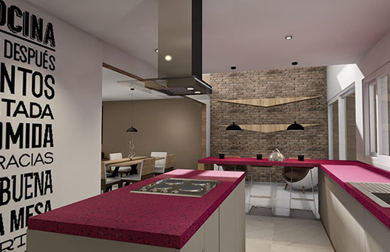 Render Propuesta para remodelacion en Fraccionamiento residencial el castaño Metepec estado de mexico