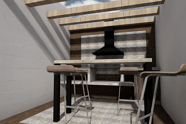 render propuesta para remodelacion de asador en el fraccionamiento residencial el castaño metepec