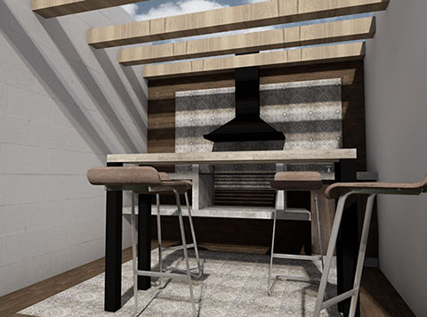 render propuesta para remodelacion de asador en el fraccionamiento residencial el castaño metepec