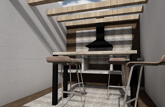 render propuesta para remodelacion de asador en el fraccionamiento residencial el castaño metepec