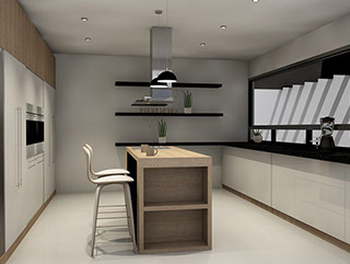 Render propuesta de Cocina en la residencia nieto metepec estado de mexico