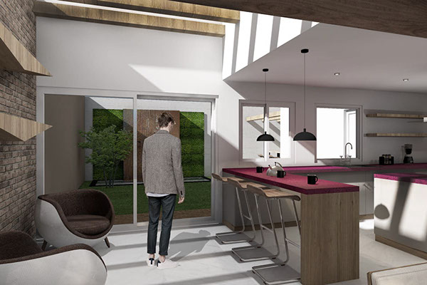 render propuesta para cocina en fraccionamiento residencial el castaño metepec