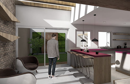 render propuesta para cocina en fraccionamiento residencial el castaño metepec