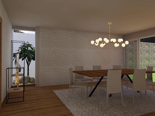 Render propuesta para comedor proyecto fraccionamiento sauces metepec