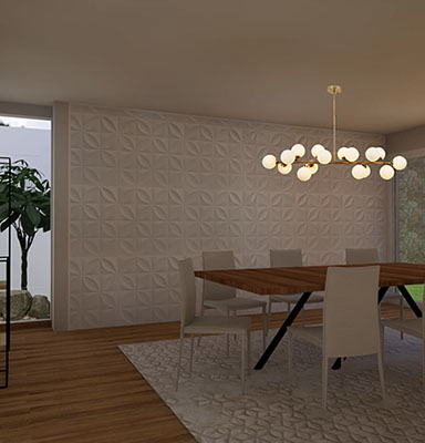 Render propuesta para comedor proyecto fraccionamiento sauces metepec