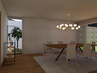 Render propuesta para comedor proyecto fraccionamiento sauces metepec