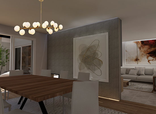 render propuesta para comedor proyecto fraccionamiento sauces metepec